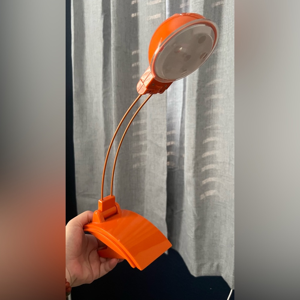 🎉2/$20)Retro-Inspired Orange Removable Clamp Light/Desk Lamp/Rotating Lamp